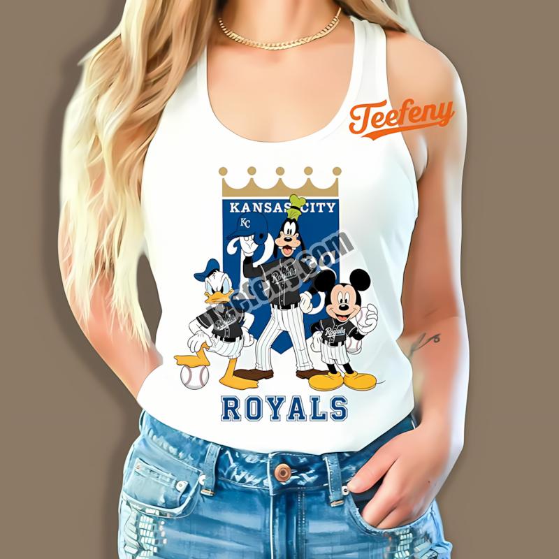 Kansas City Royals Disney Mickey Donald Goofy Tanktop Printing Kansas City Royals Disney Mickey Donald Goofy Tanktop Printing