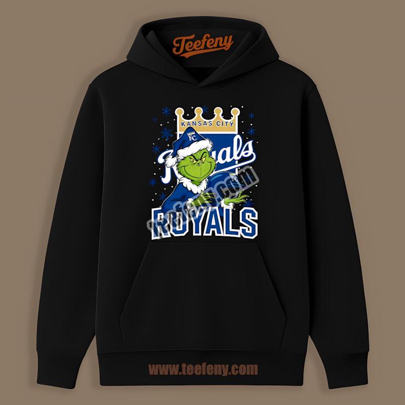 Kansas City Royals Funny Grinch Holding Helmet Hoodie Kansas City Royals Funny Grinch Holding Helmet Hoodie