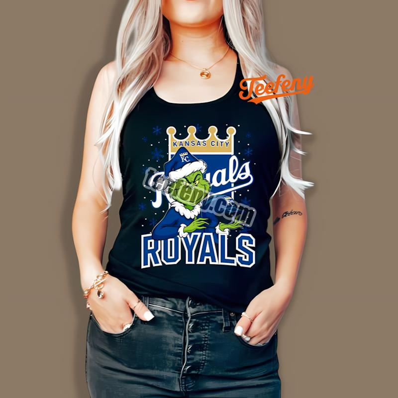 Kansas City Royals Funny Grinch Holding Helmet Tanktop Kansas City Royals Funny Grinch Holding Helmet Tanktop