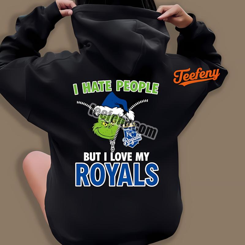 Kansas City Royals Grinch I Hate People Funny Hoodie Kansas City Royals Grinch I Hate People Funny Hoodie