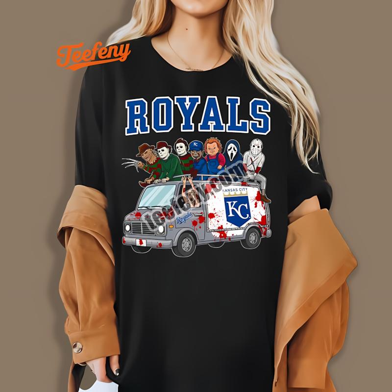 Kansas City Royals Halloween Characters On Bus Shirt Men Women