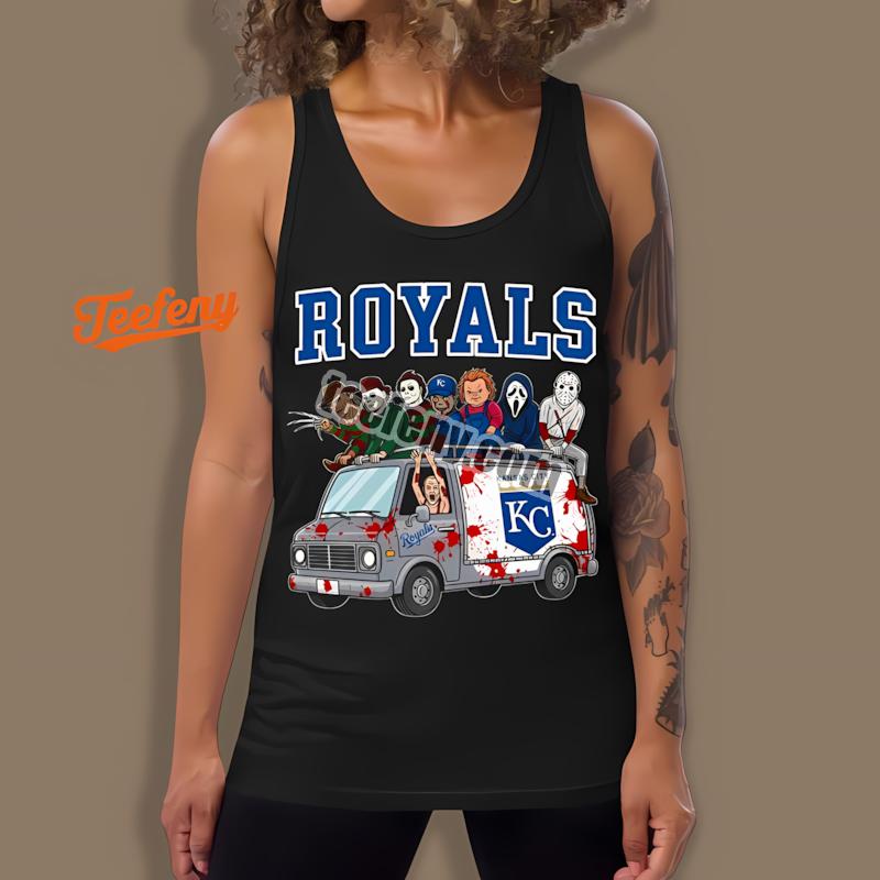 Kansas City Royals Halloween Characters On Bus Tanktop Men Women Kansas City Royals Halloween Characters On Bus Tanktop Men Women