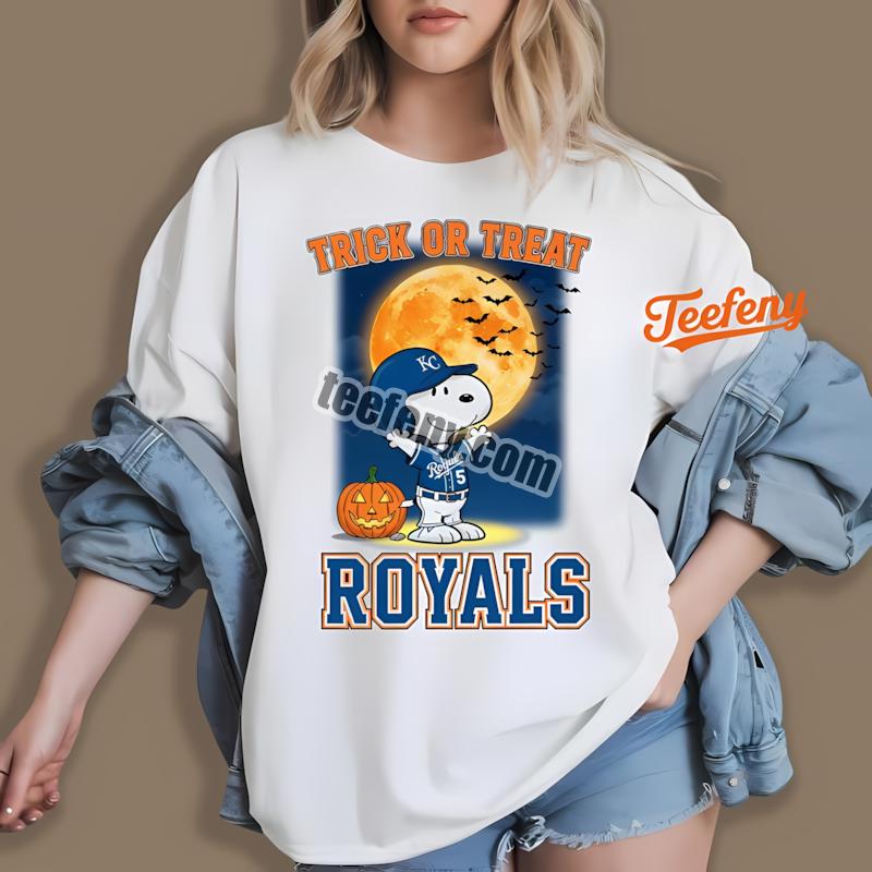 Kansas City Royals Halloween Snoopy Trick Or Treat Shirt Design