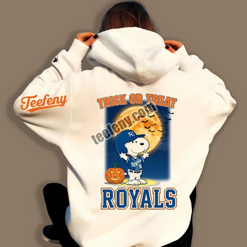 Kansas City Royals Halloween Snoopy Trick Or Treat Hoodie Design Kansas City Royals Halloween Snoopy Trick Or Treat Hoodie Design