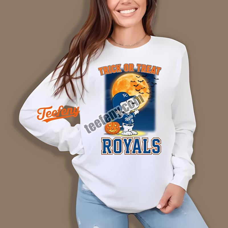 Kansas City Royals Halloween Snoopy Trick Or Treat Long Sleeve Design Kansas City Royals Halloween Snoopy Trick Or Treat Long Sleeve Design