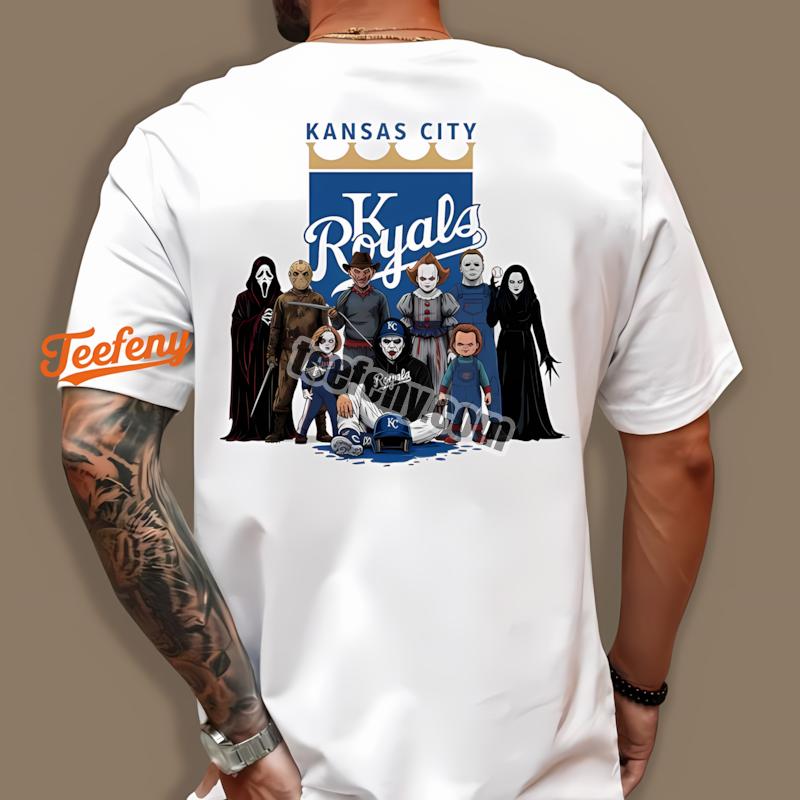 Kansas City Royals Horror Movie Characters Halloween Retro Shirt