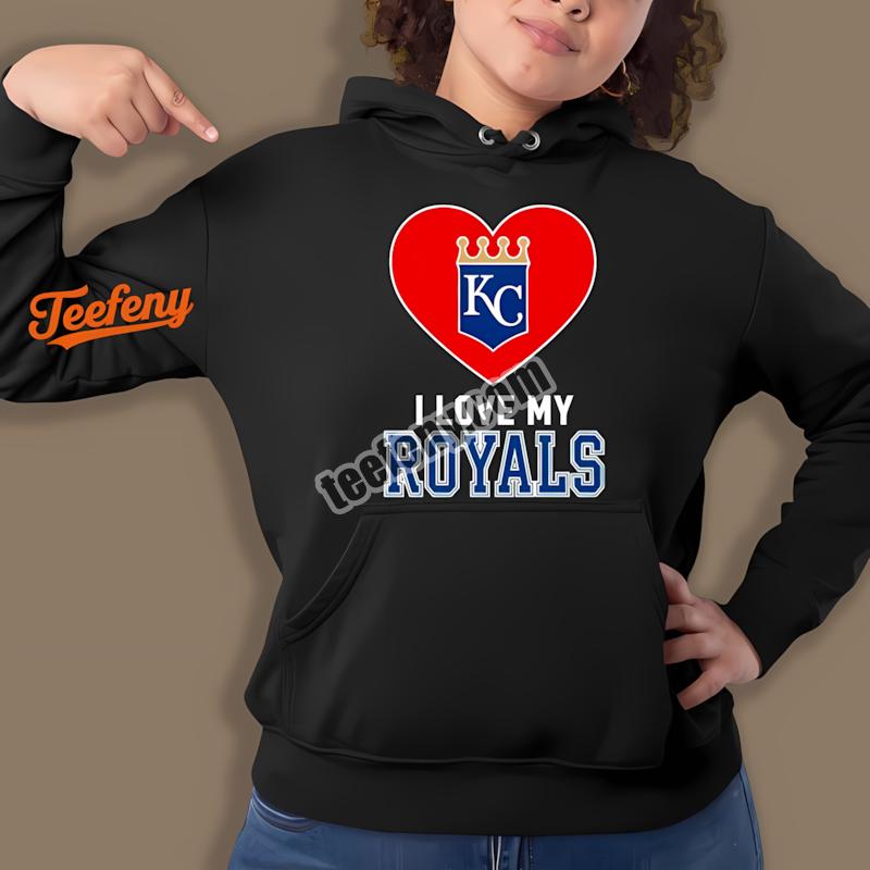 Kansas City Royals I Love My Royals Heart Regular Hoodie Kansas City Royals I Love My Royals Heart Regular Hoodie