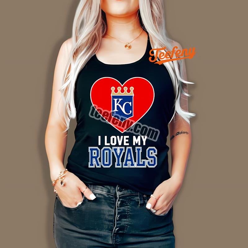 Kansas City Royals I Love My Royals Heart Regular Tanktop Kansas City Royals I Love My Royals Heart Regular Tanktop