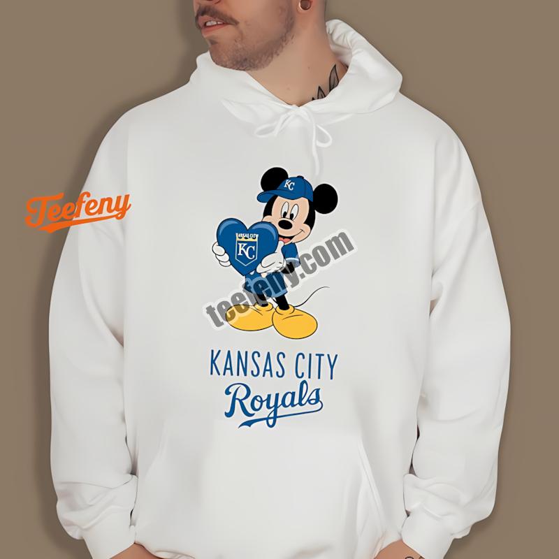 Kansas City Royals Mickey Heart Hoodie Design Online Kansas City Royals Mickey Heart Hoodie Design Online