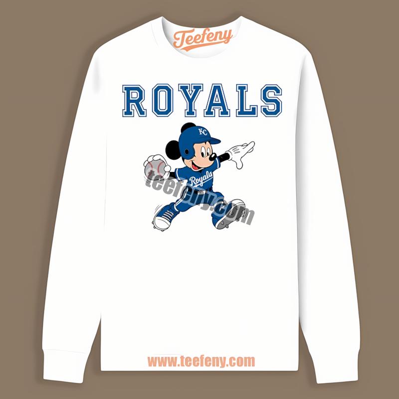 Kansas City Royals Mickey Quarterback Baseball Fashion Long Sleeve Kansas City Royals Mickey Quarterback Baseball Fashion Long Sleeve