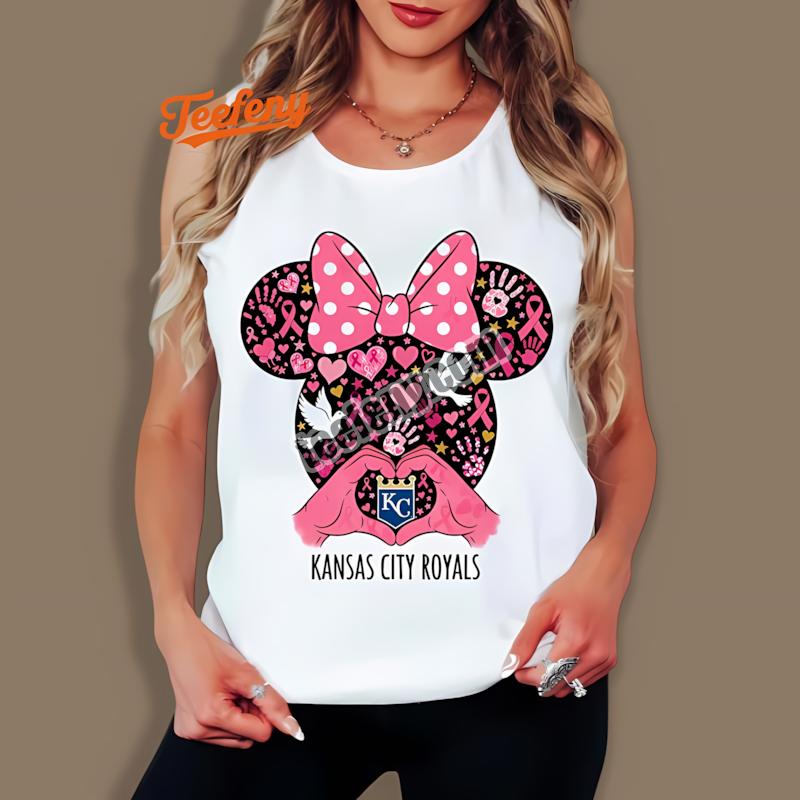 Kansas City Royals Minnie Mouse Breast Cancer Awareness Regular Tanktop Kansas City Royals Minnie Mouse Breast Cancer Awareness Regular Tanktop