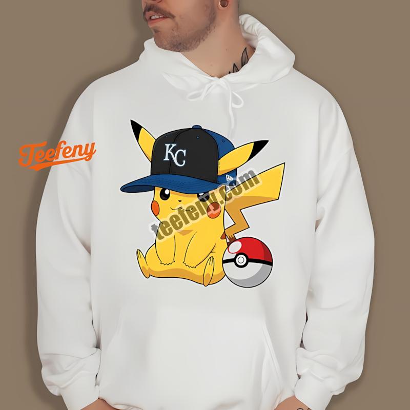 Kansas City Royals Pikachu Wearing Hat Trendy Hoodie Kansas City Royals Pikachu Wearing Hat Trendy Hoodie