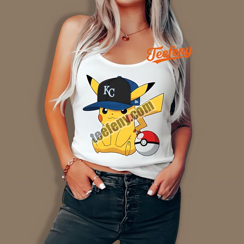 Kansas City Royals Pikachu Wearing Hat Trendy Tanktop Kansas City Royals Pikachu Wearing Hat Trendy Tanktop