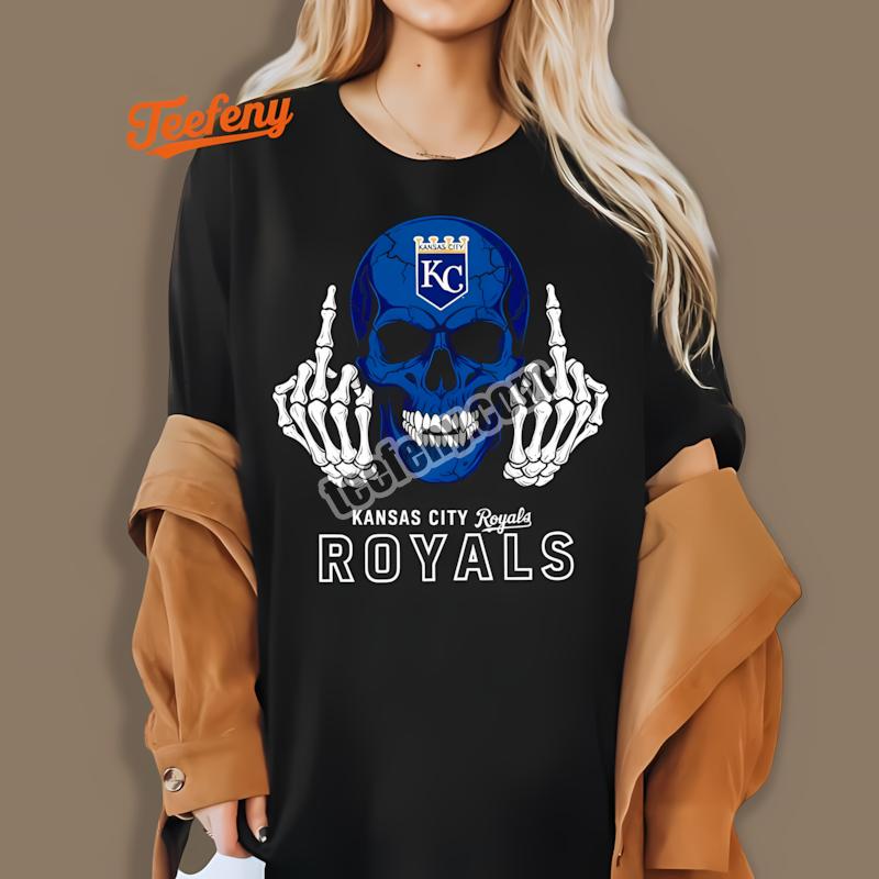 Kansas City Royals Skull Middle Finger Cool Shirt