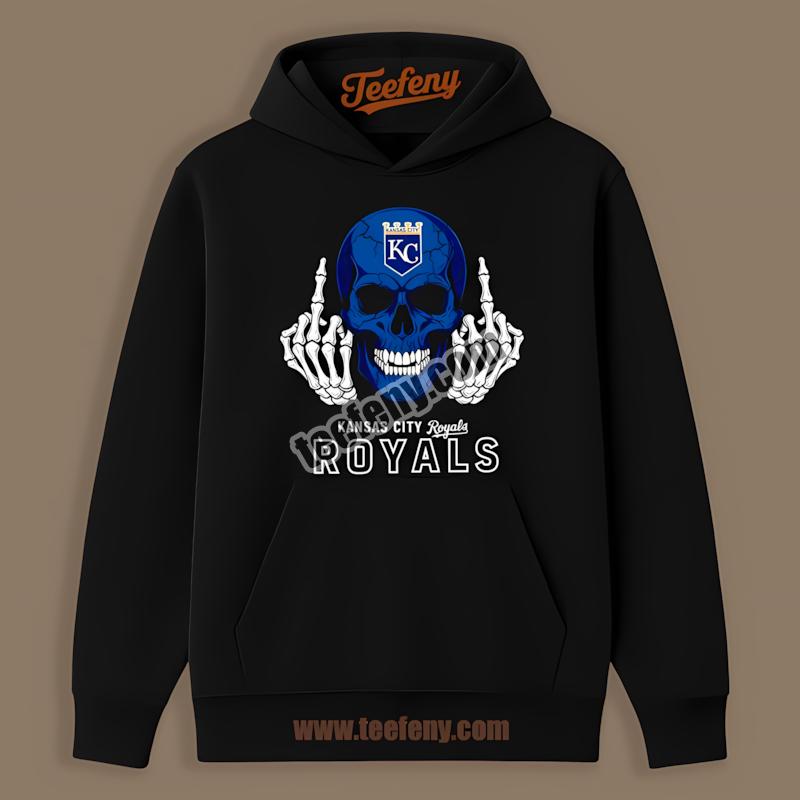 Kansas City Royals Skull Middle Finger Cool Hoodie Kansas City Royals Skull Middle Finger Cool Hoodie