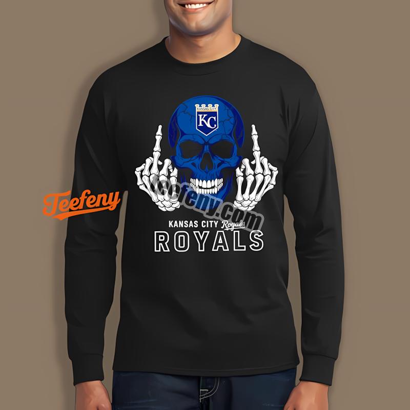Kansas City Royals Skull Middle Finger Cool Long Sleeve Kansas City Royals Skull Middle Finger Cool Long Sleeve