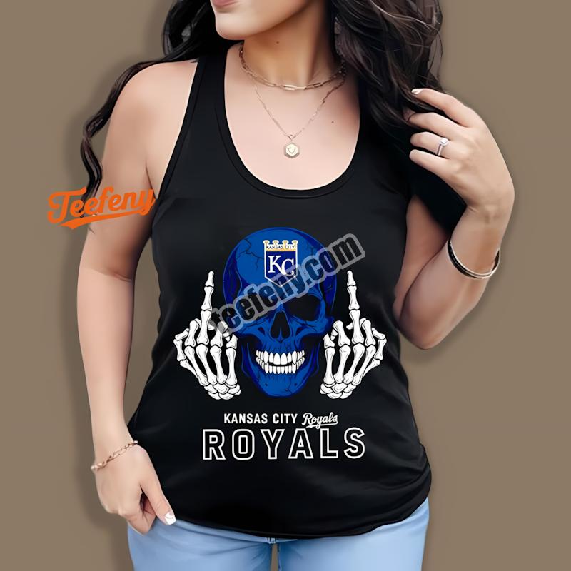 Kansas City Royals Skull Middle Finger Cool Tanktop Kansas City Royals Skull Middle Finger Cool Tanktop