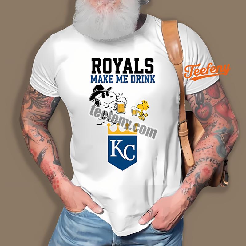 Kansas City Royals Snoopy Make Me Drink Casual Shirt