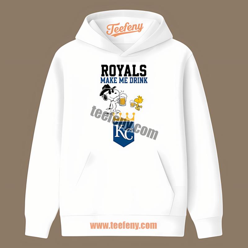 Kansas City Royals Snoopy Make Me Drink Casual Hoodie Kansas City Royals Snoopy Make Me Drink Casual Hoodie