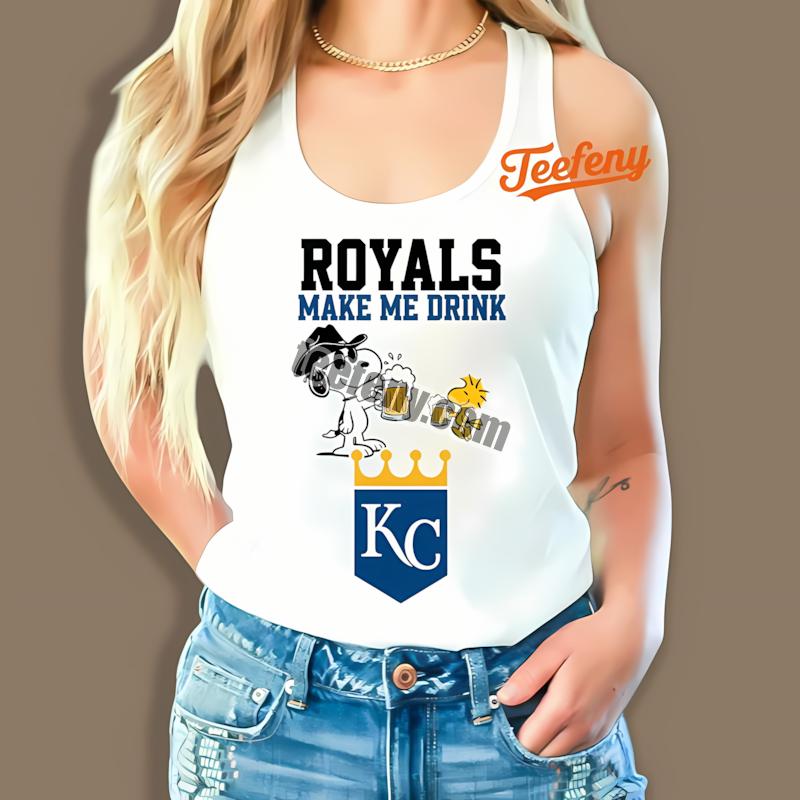 Kansas City Royals Snoopy Make Me Drink Casual Tanktop Kansas City Royals Snoopy Make Me Drink Casual Tanktop