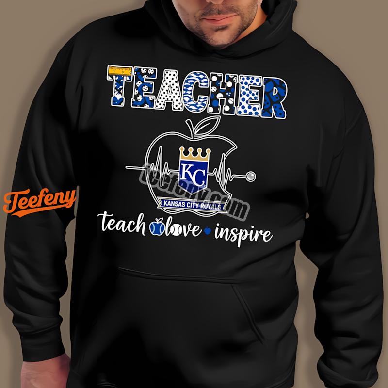 Kansas City Royals Teacher Apple Teach Love Inspire Mens Graphic Hoodie Kansas City Royals Teacher Apple Teach Love Inspire Mens Graphic Hoodie
