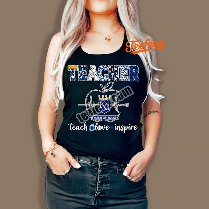Kansas City Royals Teacher Apple Teach Love Inspire Mens Graphic Tanktop Kansas City Royals Teacher Apple Teach Love Inspire Mens Graphic Tanktop