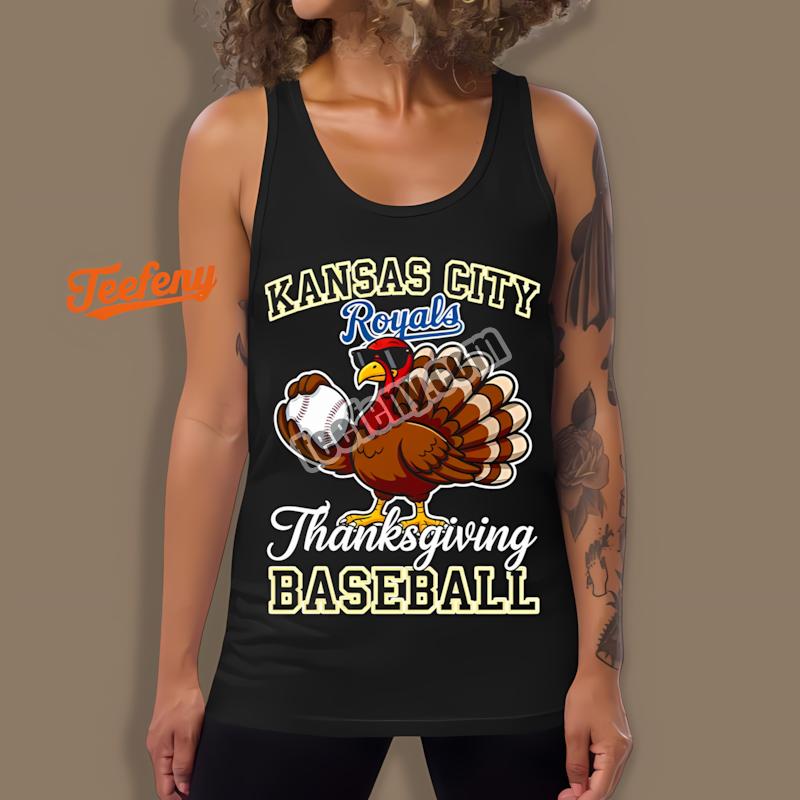 Kansas City Royals Thanksgiving Baseball Turkey Cool Tanktop Kansas City Royals Thanksgiving Baseball Turkey Cool Tanktop