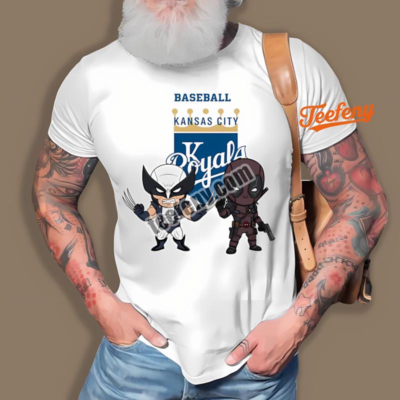 Kansas City Royals Wolverine Deadpool Superhero Mens Graphic Shirt