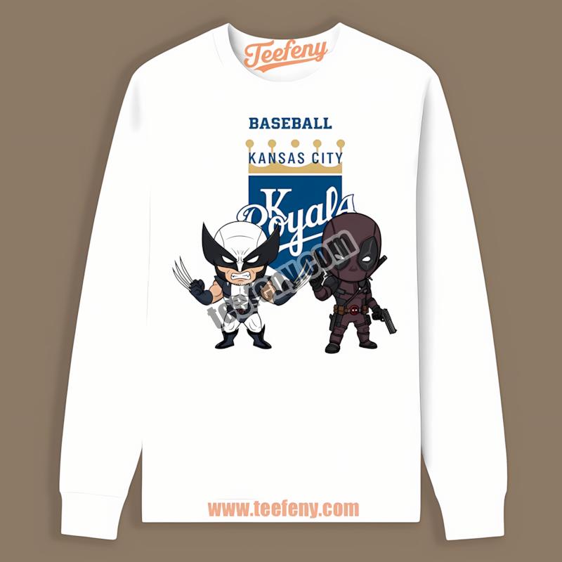 Kansas City Royals Wolverine Deadpool Superhero Mens Graphic Long Sleeve Kansas City Royals Wolverine Deadpool Superhero Mens Graphic Long Sleeve