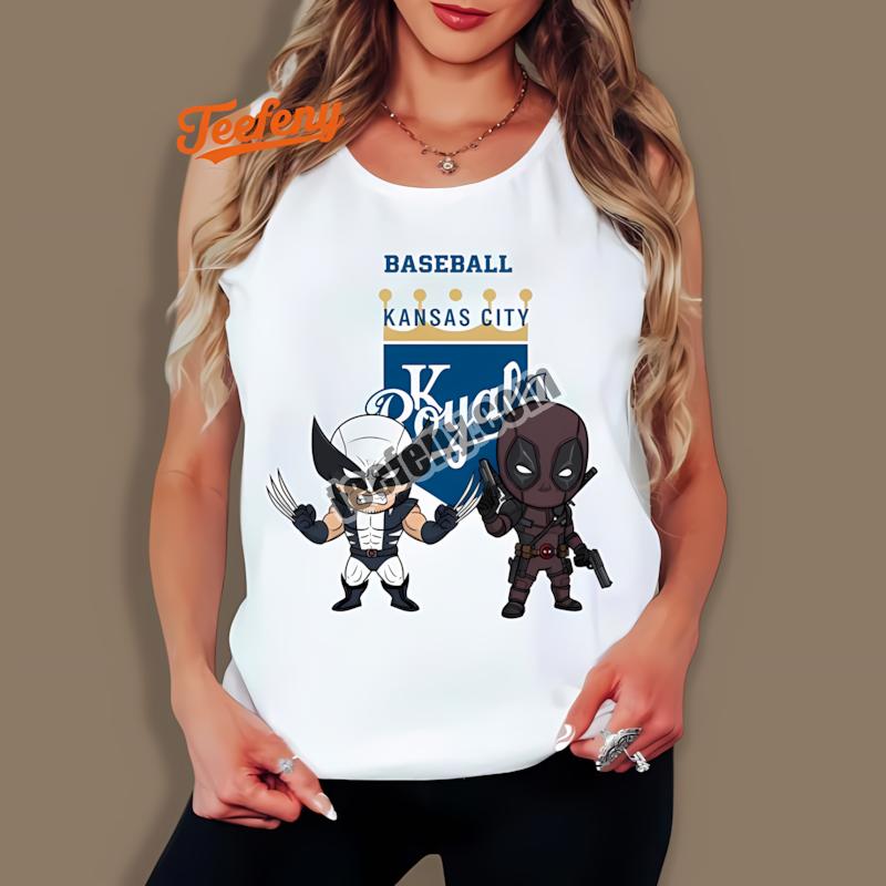 Kansas City Royals Wolverine Deadpool Superhero Mens Graphic Tanktop Kansas City Royals Wolverine Deadpool Superhero Mens Graphic Tanktop