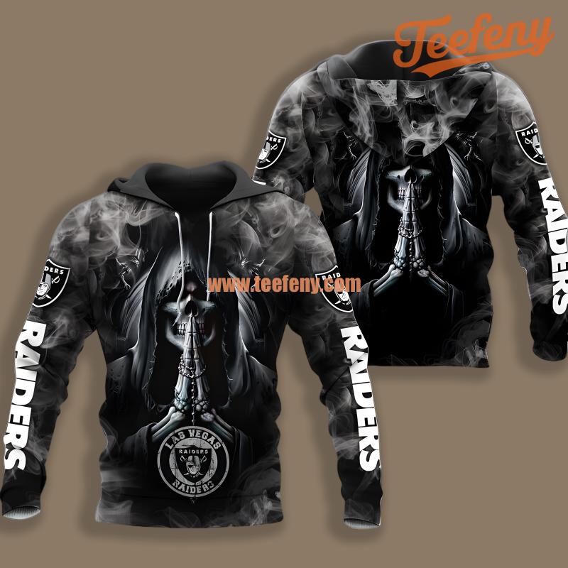 Las Vegas Raiders Death Smoke Black Puff Print 3D Hoodie