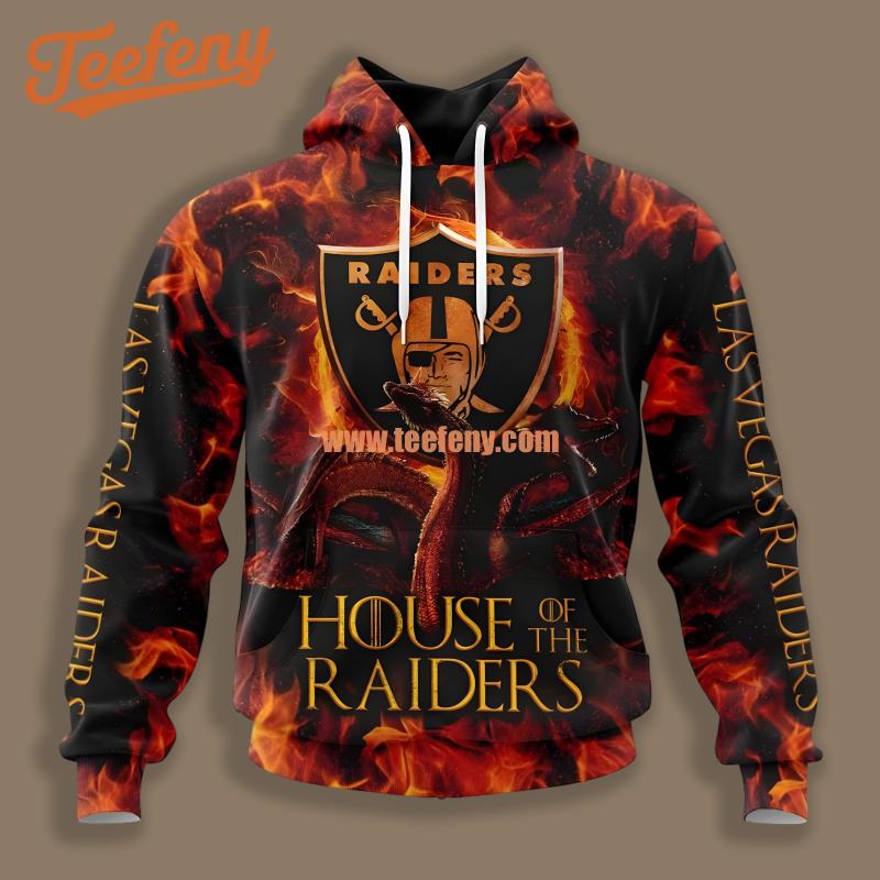 Las Vegas Raiders House Of The Raiders Red Black Design 3D Hoodie