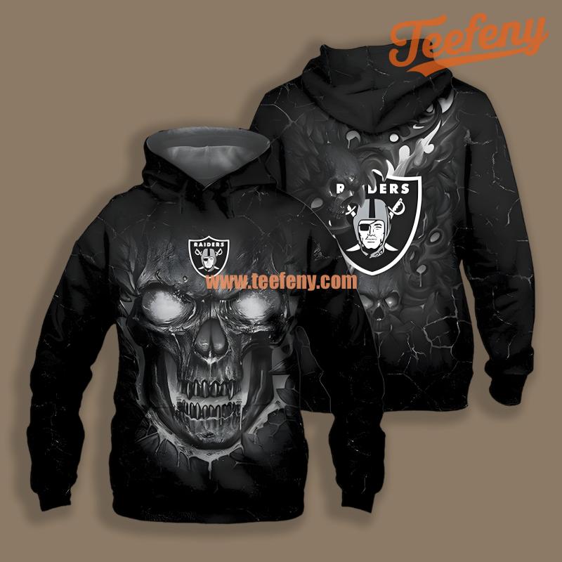Las Vegas Raiders Lava Skull Black Art 3D Hoodie