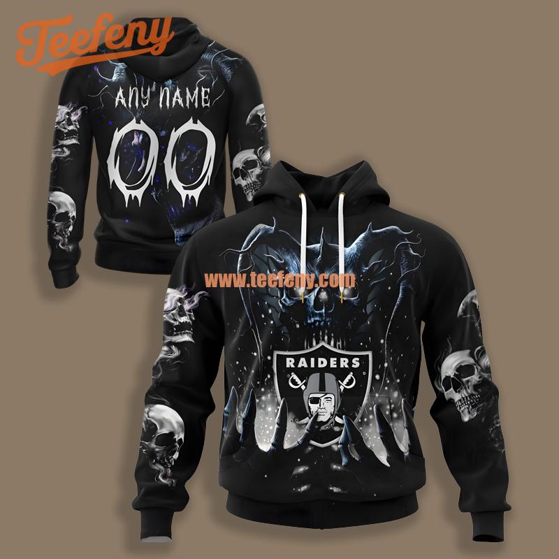 Las Vegas Raiders Skull Awakening Black 3D Printed Hoodie