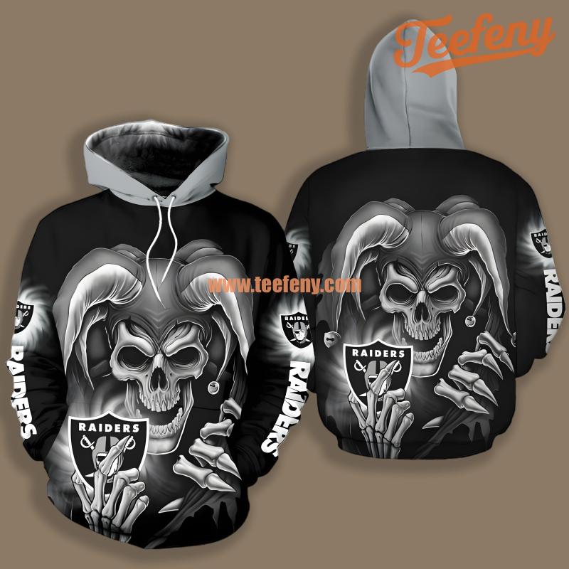 Las Vegas Raiders Skull Demon Grey Black Art 3D Hoodie