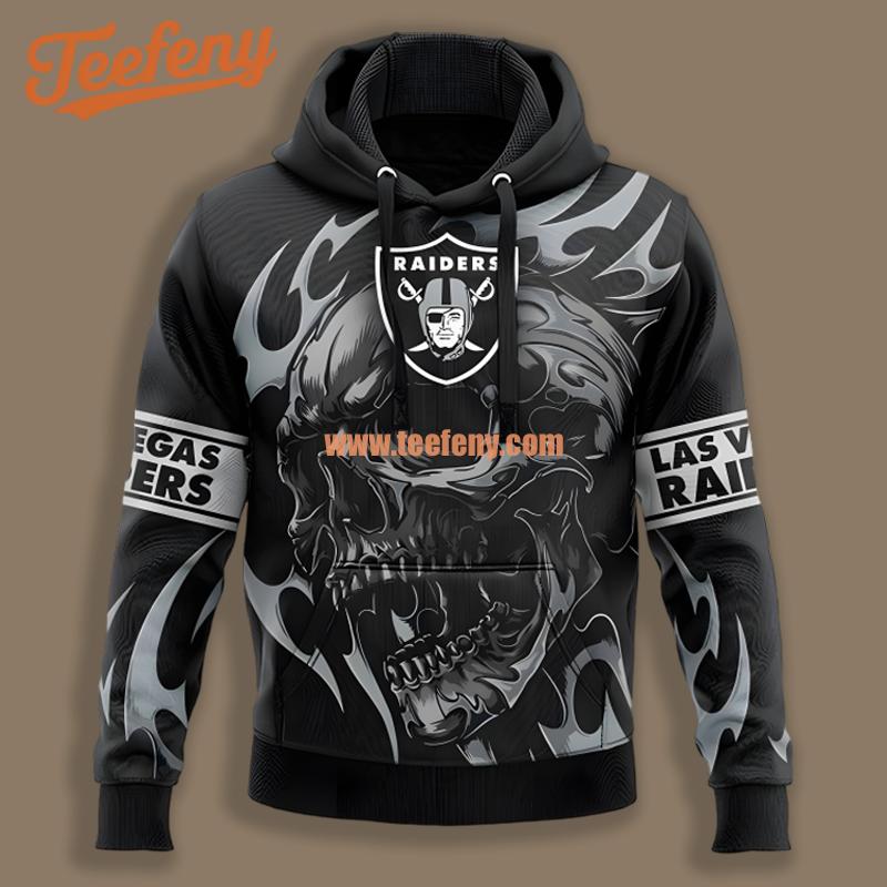 Las Vegas Raiders Skull Halloween Grey Black For Sale 3D Hoodie