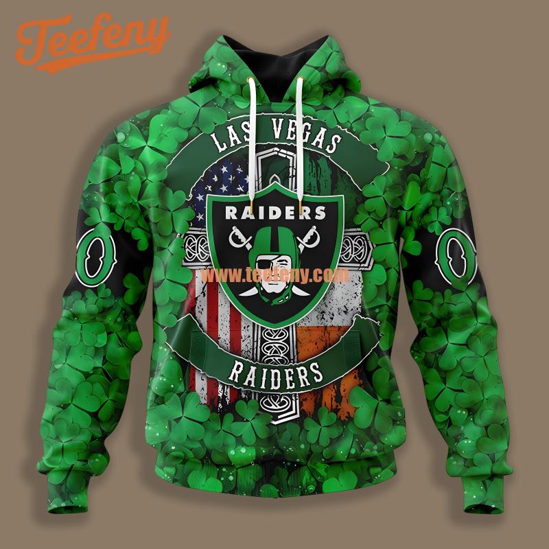 Las Vegas Raiders St Patrick Day Green Personalized Boys 3D Hoodie