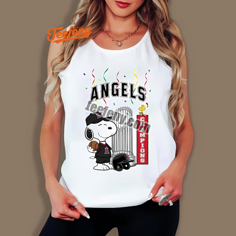 Los Angeles Angels Champions Snoopy Celebration Tanktop Los Angeles Angels Champions Snoopy Celebration Tanktop