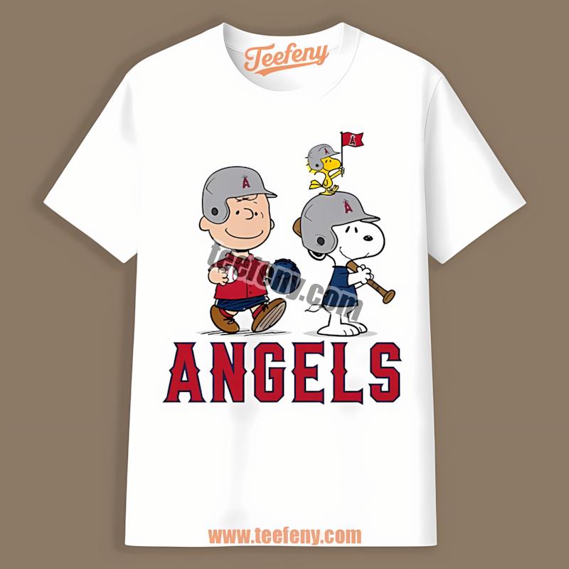 Los Angeles Angels Charlie Brown Snoopy Baseball Shirt