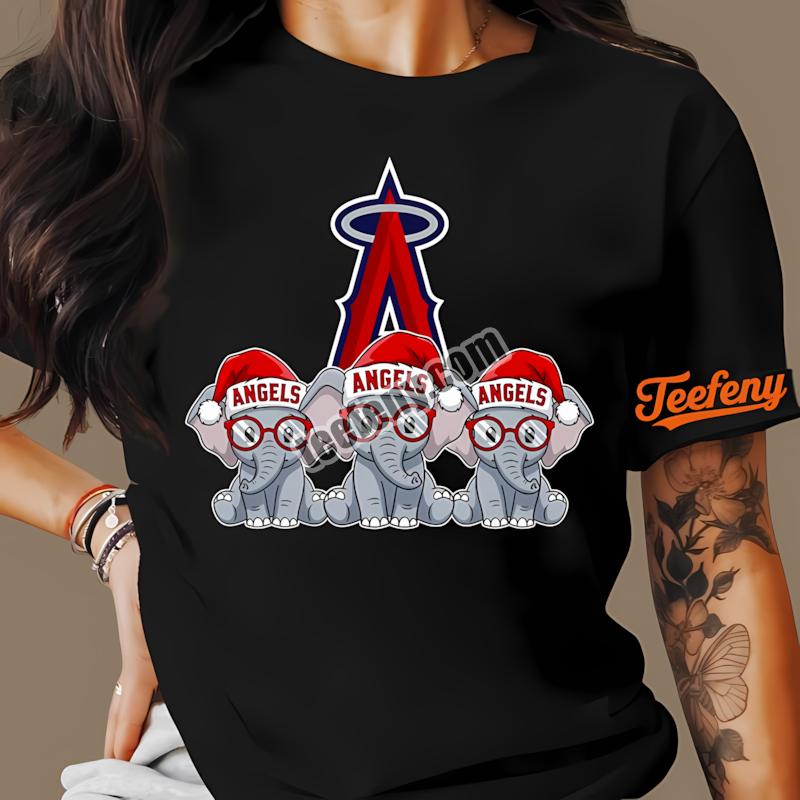 Los Angeles Angels Christmas Elephants Holiday Shirt
