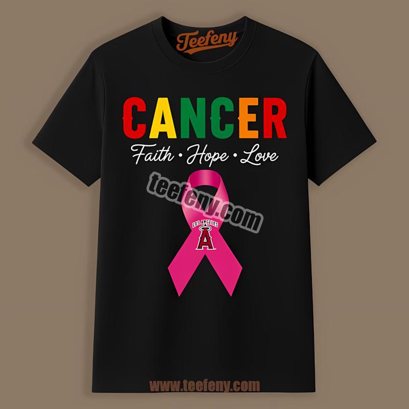 Los Angeles Angels Faith Hope Love Cancer Awareness Shirt