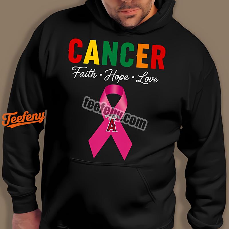 Los Angeles Angels Faith Hope Love Cancer Awareness Hoodie Los Angeles Angels Faith Hope Love Cancer Awareness Hoodie