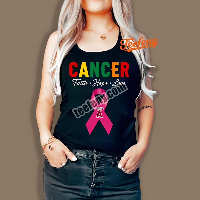 Los Angeles Angels Faith Hope Love Cancer Awareness Tanktop Los Angeles Angels Faith Hope Love Cancer Awareness Tanktop