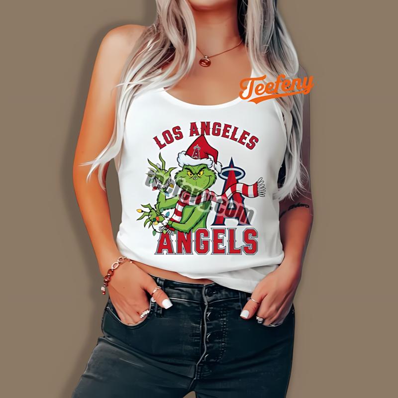 Los Angeles Angels Grinch Christmas Holiday Tanktop Los Angeles Angels Grinch Christmas Holiday Tanktop