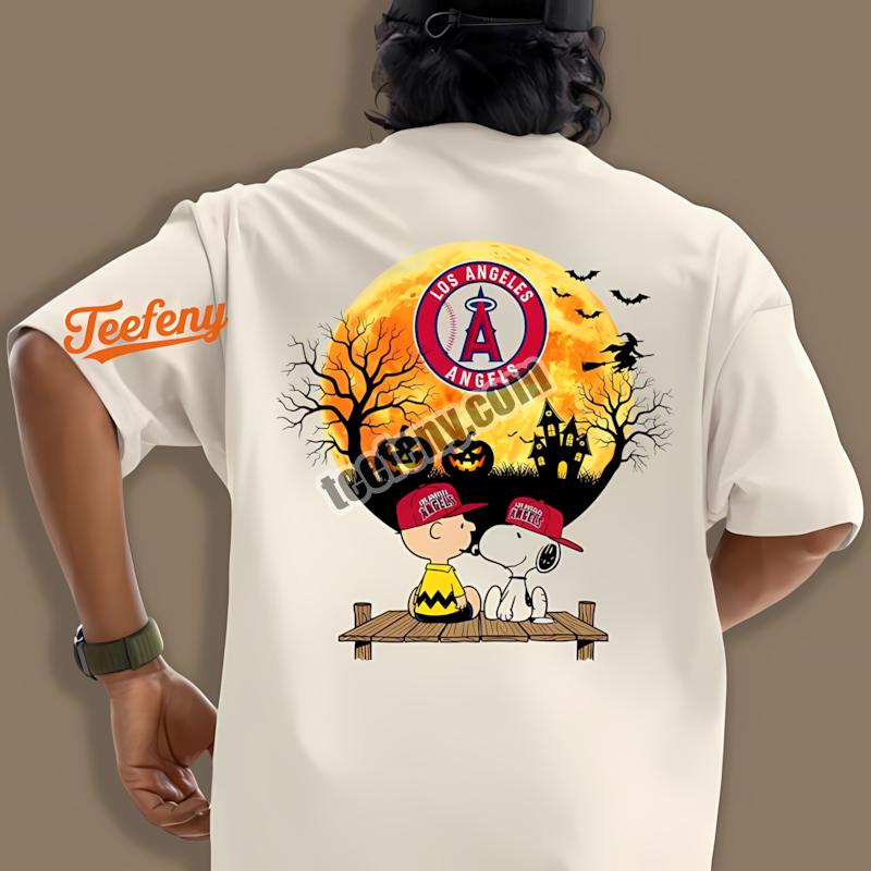 Los Angeles Angels Halloween Charlie Brown Snoopy Shirt
