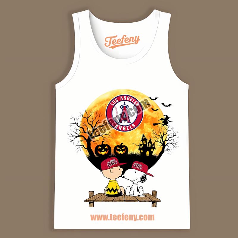 Los Angeles Angels Halloween Charlie Brown Snoopy Tanktop Los Angeles Angels Halloween Charlie Brown Snoopy Tanktop