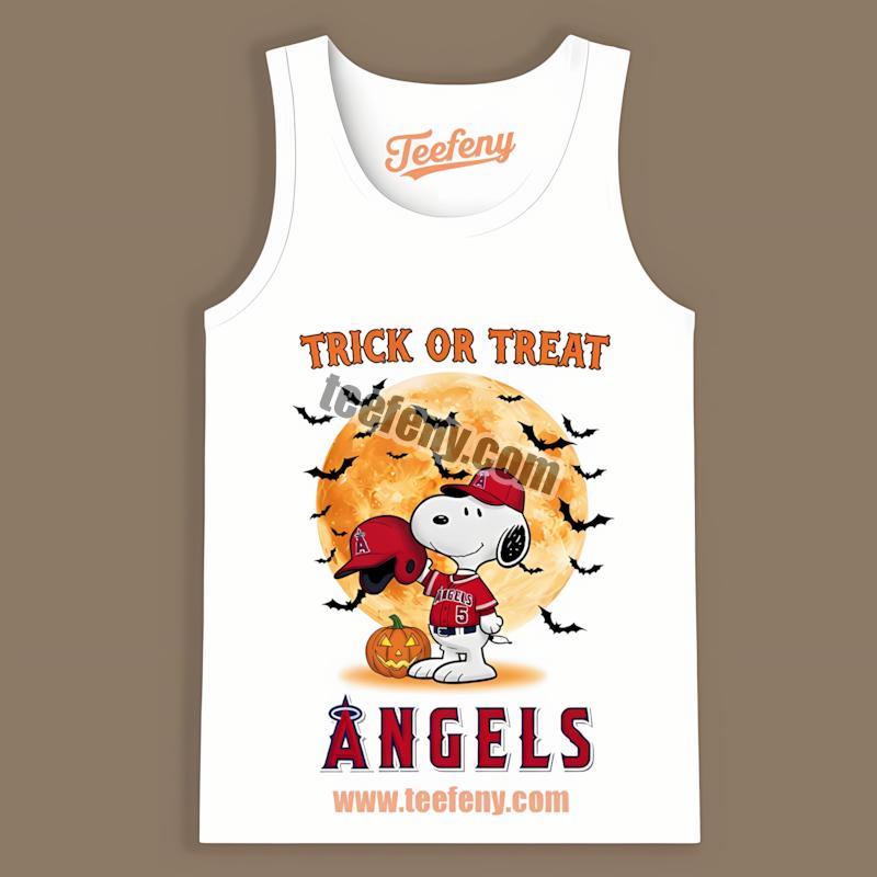 Los Angeles Angels Halloween Snoopy Trick Or Treat Tanktop Los Angeles Angels Halloween Snoopy Trick Or Treat Tanktop