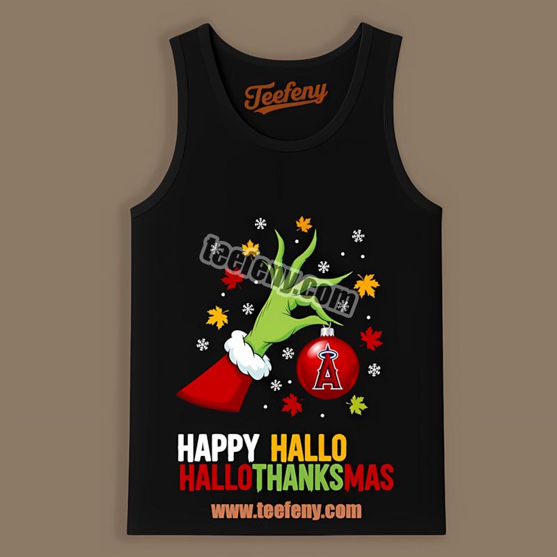 Los Angeles Angels Happy Hallothanksmas Fall Holiday Tanktop Los Angeles Angels Happy Hallothanksmas Fall Holiday Tanktop