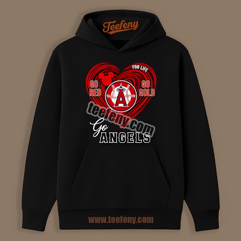 Los Angeles Angels Heart Go Red Go Gold Awareness Hoodie Los Angeles Angels Heart Go Red Go Gold Awareness Hoodie