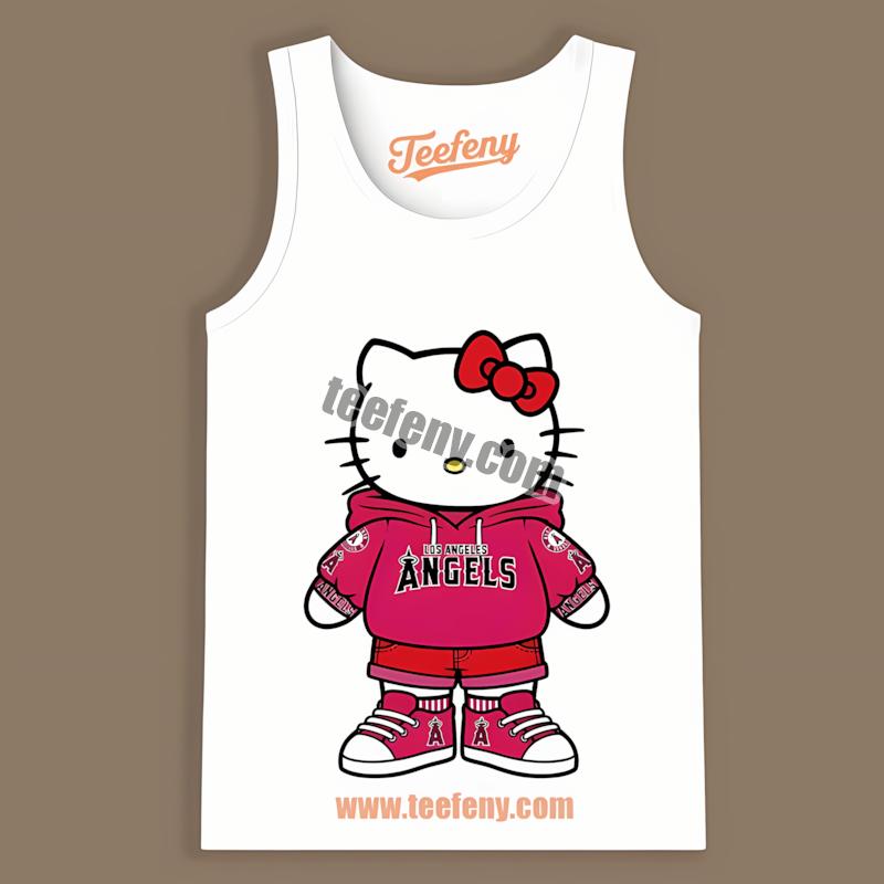 Los Angeles Angels Hello Kitty Cute Baseball Fan Tanktop Los Angeles Angels Hello Kitty Cute Baseball Fan Tanktop